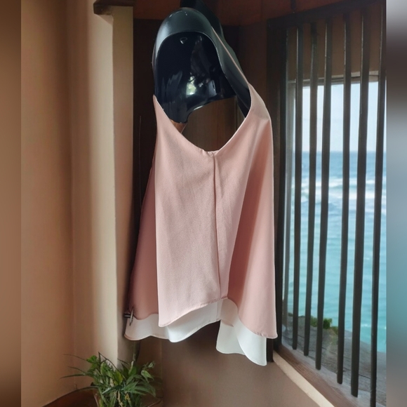 🌟3/$40 Sale! Paper Crane Nude Spaghetti Strap Sleeveless Layered Ruffled Blouse - Picture 2 of 7